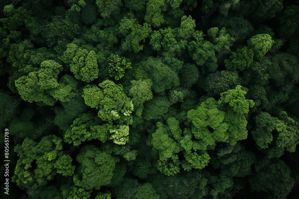 A lush green forest with many trees