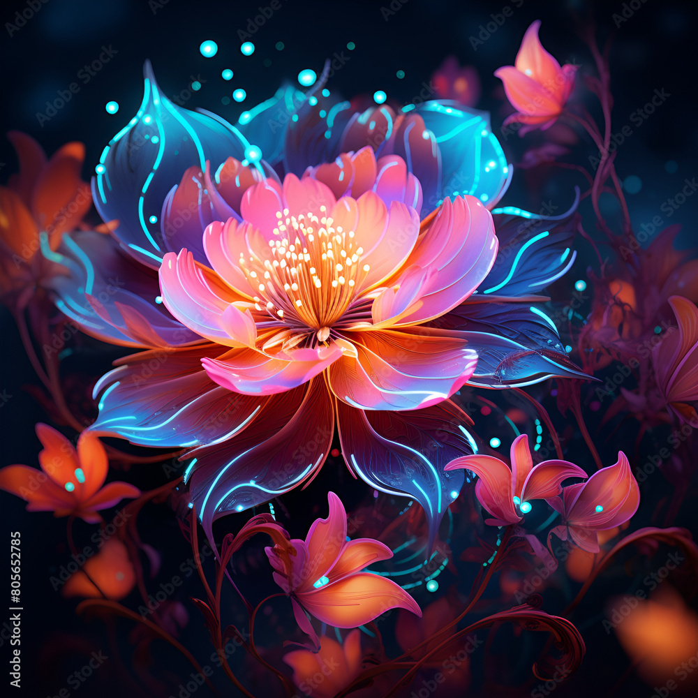 Fototapeta premium Abstract colorful flower