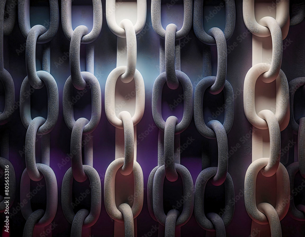 Abstract background with multicolored 3d fabric chains Abstract background with multicolored 3d fabric chains
