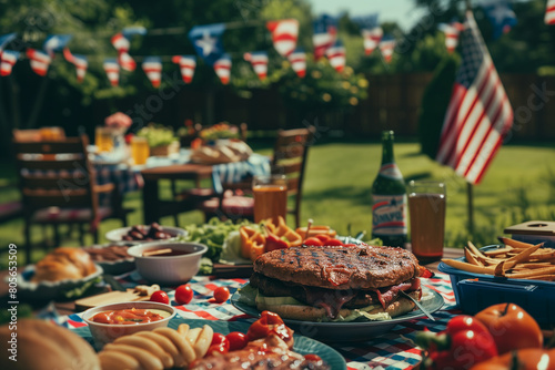 Backyard BBQ party for Independence Day, a lively event showcasing the pride and patriotism of America