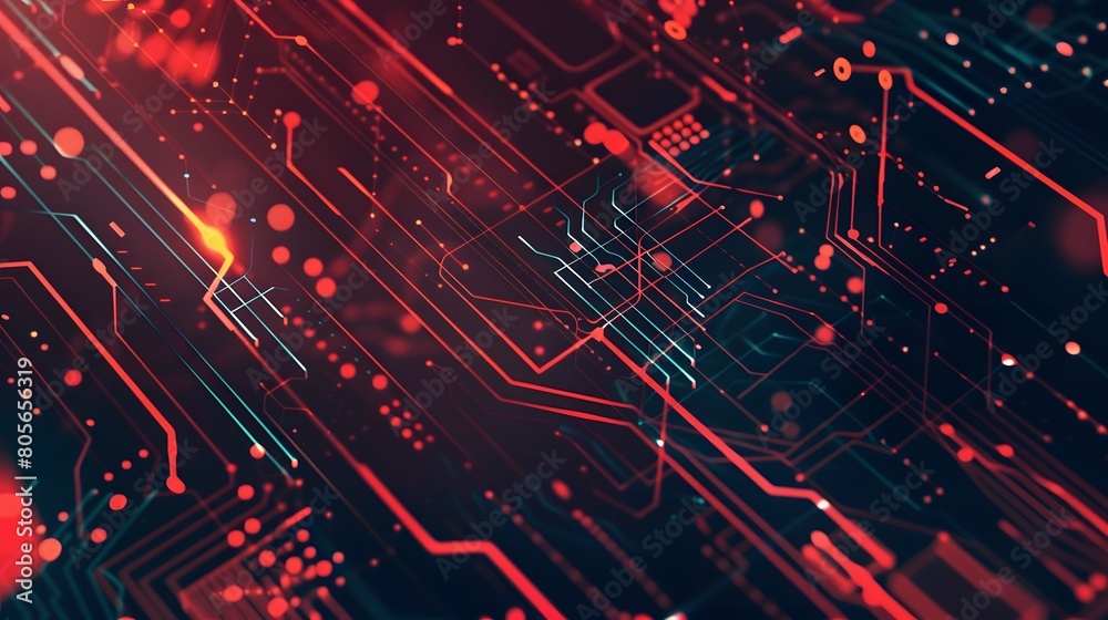 Obraz premium flat circuit technology vector illustration