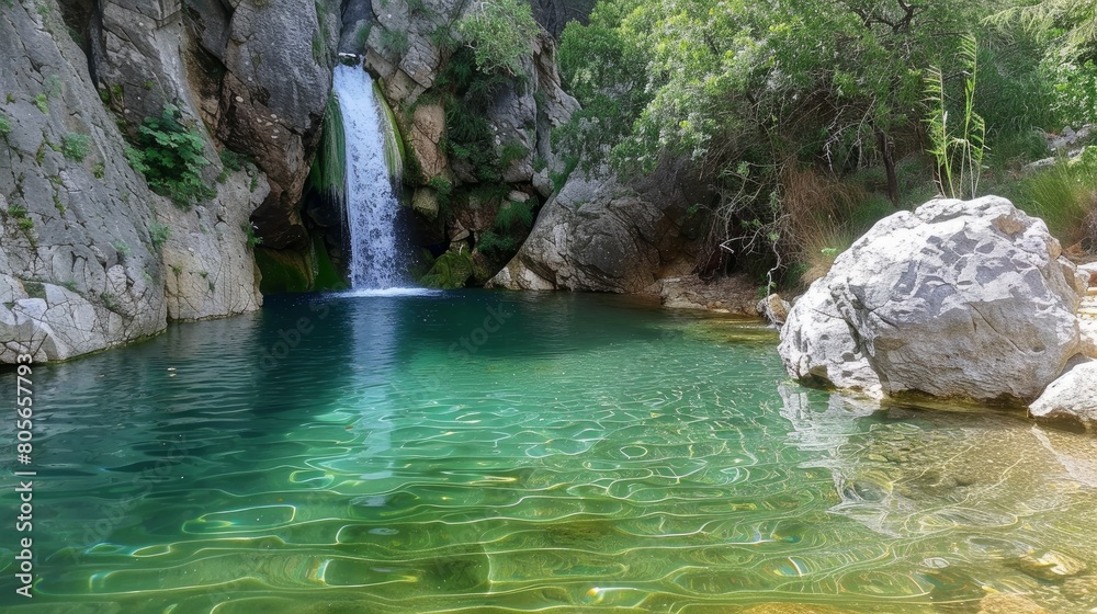 Fonia vathra: Vathres are small water natural pools with waterfalls along the mountain of Saos on Samothraki island, Greece Fonia vathra: Vathres are small water natural pools with waterfalls along the mountain of Saos on Samothraki island, Greece