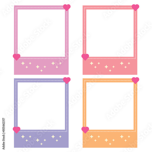 Cute photocall polaroid with pink frame design collection