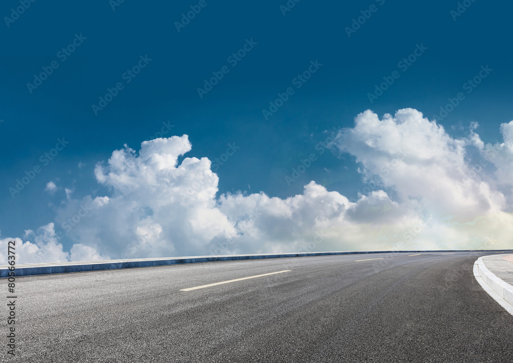 Fototapeta premium Panoramic highway transportation road view