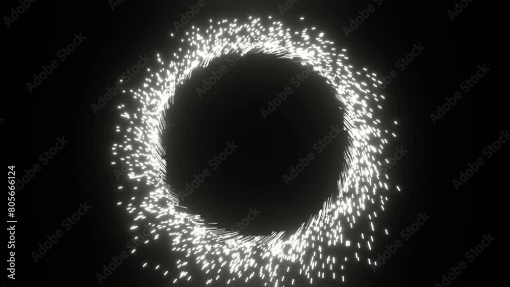 White portal effect with lightning circle effect.
3DCG animation for background.
