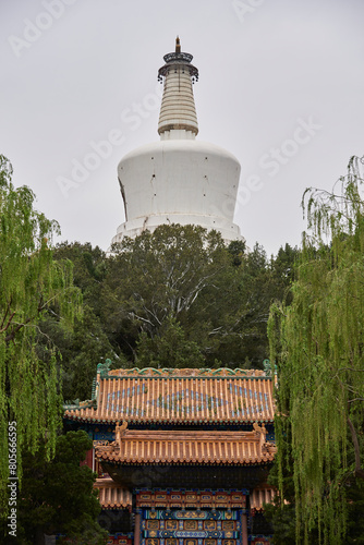 White Pagoda on Jade Flower Island in Beihai Park in Beijing, China