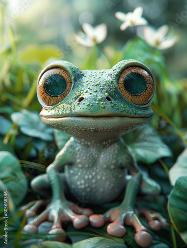 frog  3D illustration  digital art  amphibian  green  tropical  wildlife  nature  pond  swamp  aquatic  webbed feet  croak  hopping  leap  froggy  croaking  ribbit  toad  wart  slimy  moist  colorful 