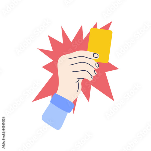 yellow card hand drawn Illustration