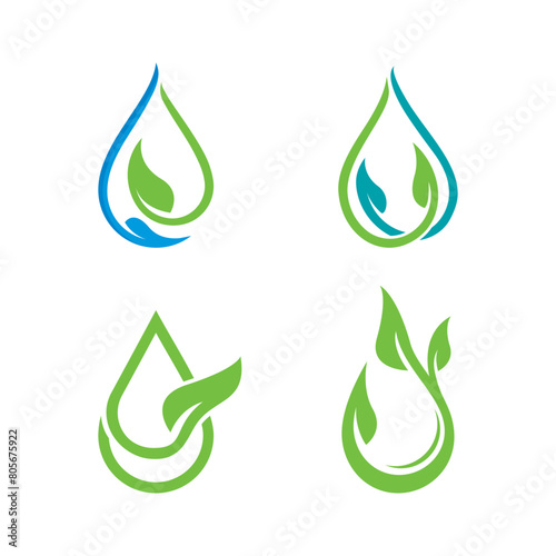 water nature logo vector icon illustration
