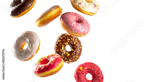 Spectacular Donut Delights: Flying Strawberry, Caramel, and Chocolate Temptations