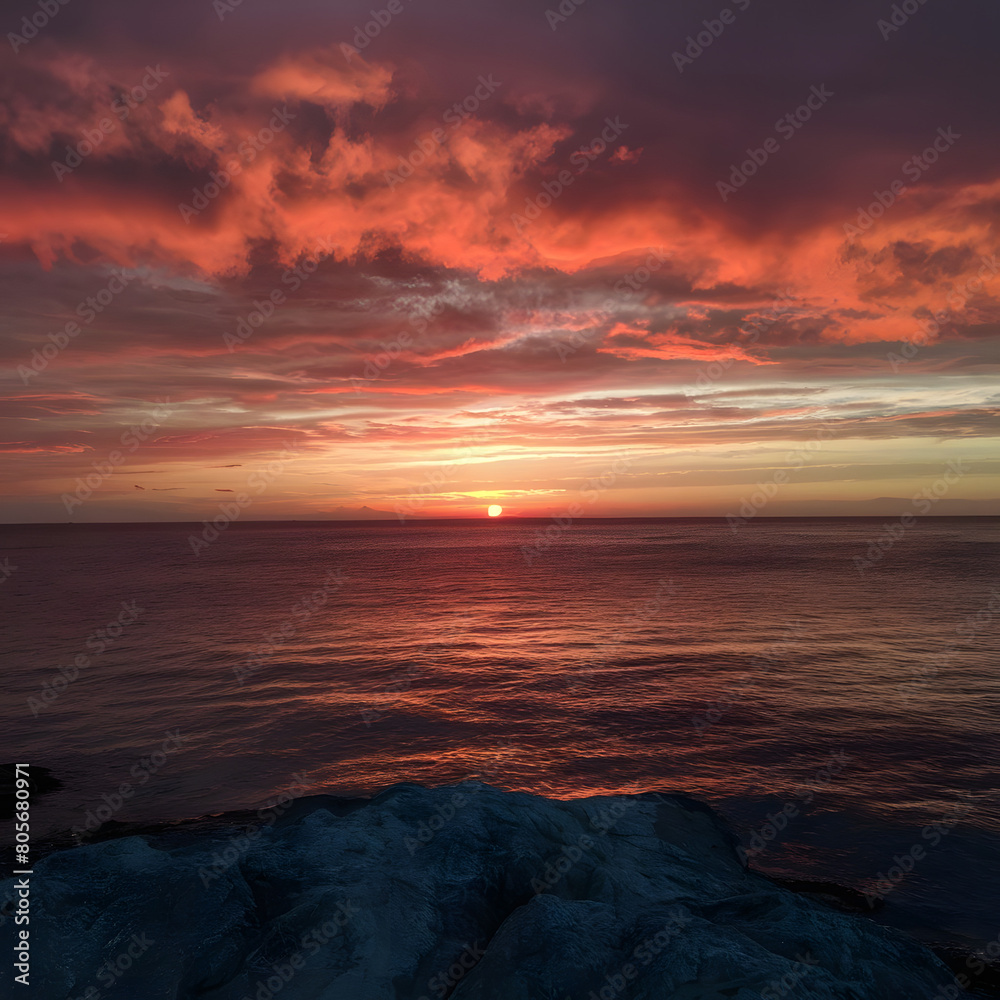 Fototapeta premium sunset over the sea
