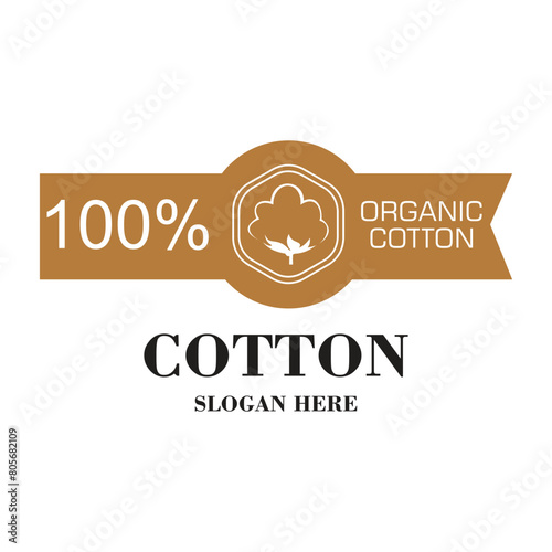 Cotton logo design simple concept Premium Vector