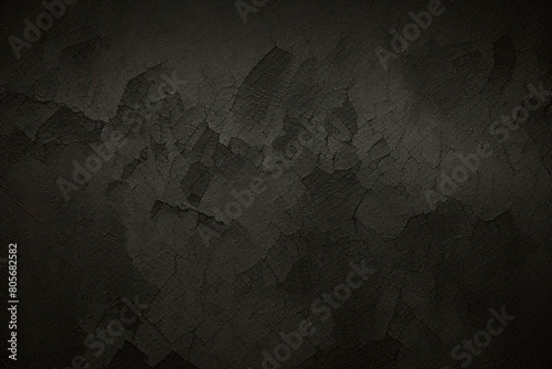 Schwarzer, dunkelschwarzer, strukturierter Betonsteinwandhintergrund im Grunge-Stil photo