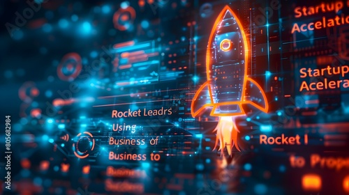 Rocket Propelled Startup Visuals of Business Leaders Harnessing Innovation to Achieve Remarkable Growth and Success
