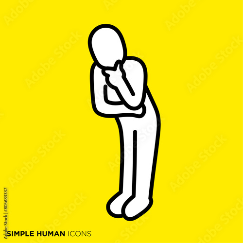 シンプルな人間のアイコンシリーズ, 考える人