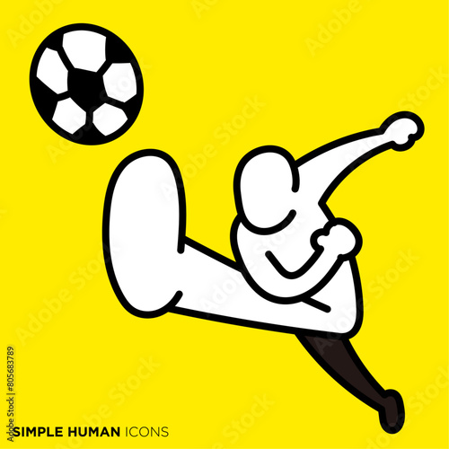 シンプルな人間のアイコンシリーズ,サッカーボールをシュートする人