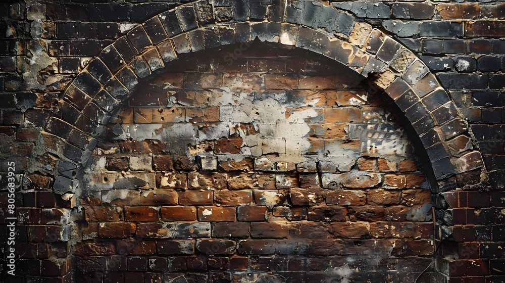 Photo of Aged Brick Wall with Grunge Texture and Vintage Distressed Details description:This image depicts an old,weathered brick wall with a Photo of Aged Brick Wall with Grunge Texture and Vintage Distressed Details description:This image depicts an old,weathered brick wall with a
