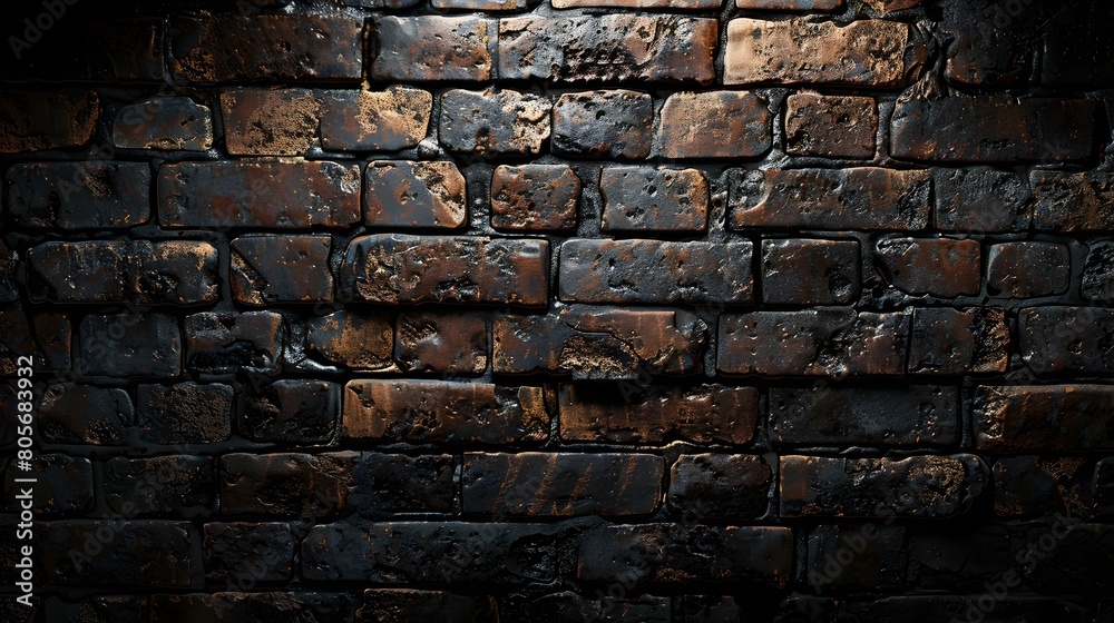 Grungy Aged Brick Wall Backdrop with Weathered Masonry Texture