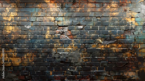 Weathered Brick Wall with Vintage Textured Architectural Background