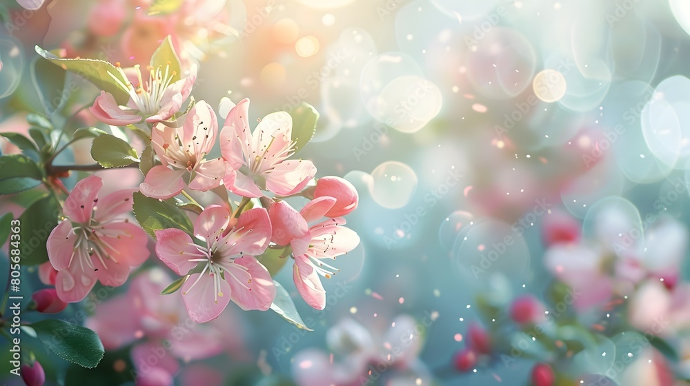 Blossoming Floral Dreamscape with Vibrant Spring Flowers and Soft Bokeh Lighting