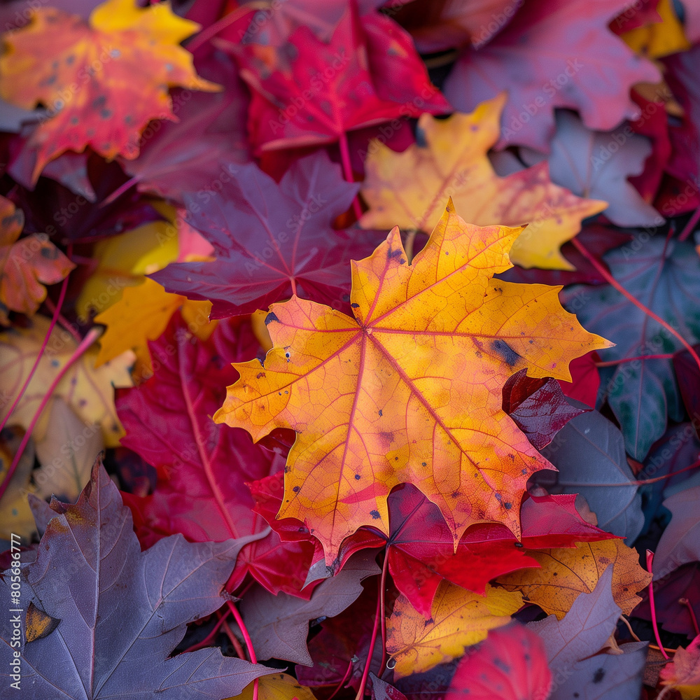 Vibrant Autumn Leaves Close-Up for Seasonal Backgrounds Vibrant Autumn Leaves Close-Up for Seasonal Backgrounds