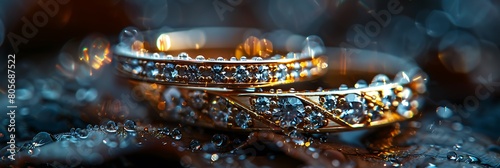 A close-up shot of wedding rings, highlighting their intricate details and the promise they hold photo