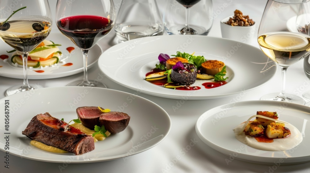 Each dish is paired with a carefully selected wine enhancing the flavors and complementing the gourmet meal. Each dish is paired with a carefully selected wine enhancing the flavors and complementing the gourmet meal.