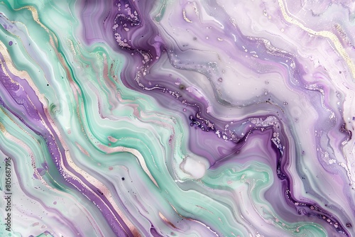 Abstract background with lavender and green marble texture