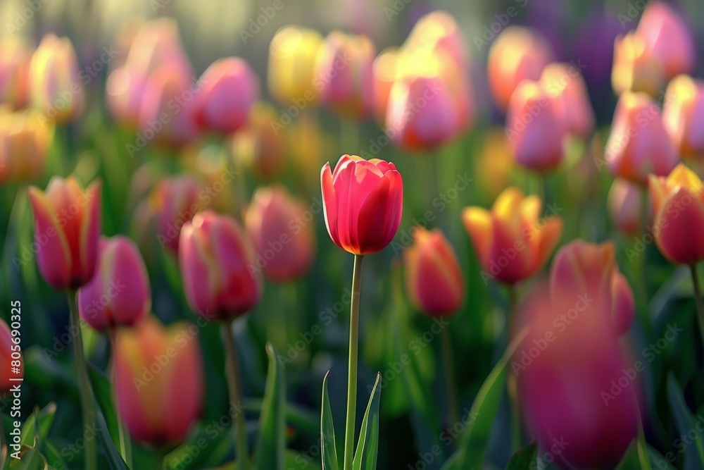 Colorful tulips on sunny background Colorful tulips on sunny background