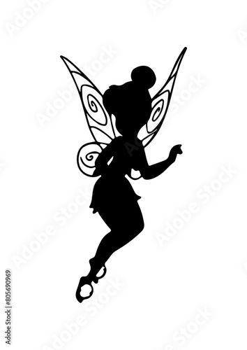 Fotografia Fairy Silhouette, Fairy SVG, Tooth Fairy Svg, Fairies Svg,magic fairy design