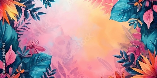 abstract colorful tropical background with copy space © toomi123