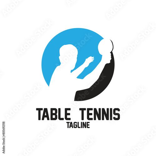 table tennis or ping pong logo vector icon illustration design