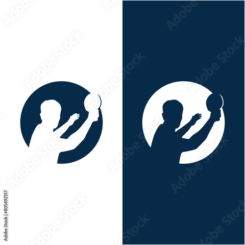 table tennis or ping pong logo vector icon illustration design