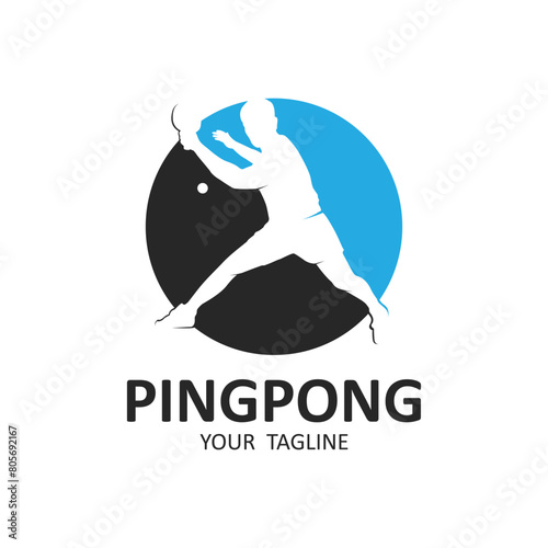 table tennis or ping pong logo vector icon illustration design