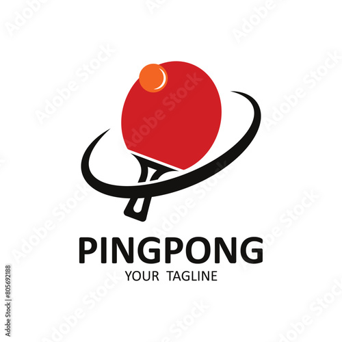 table tennis or ping pong logo vector icon illustration design
