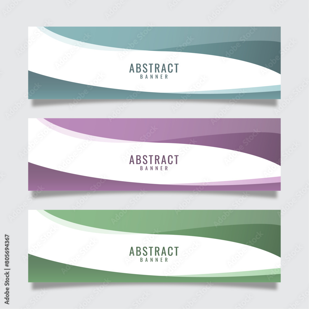 Naklejka premium Vector Modern Web Business Banner Template With Wavy Style For Background Presentation