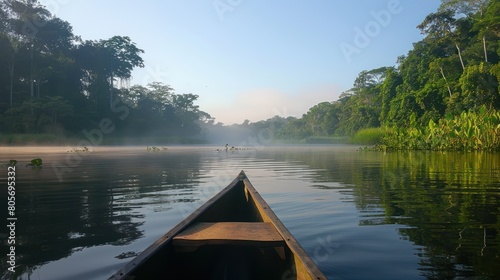 Natural Beauty of the Amazon Rainforest in the Morning