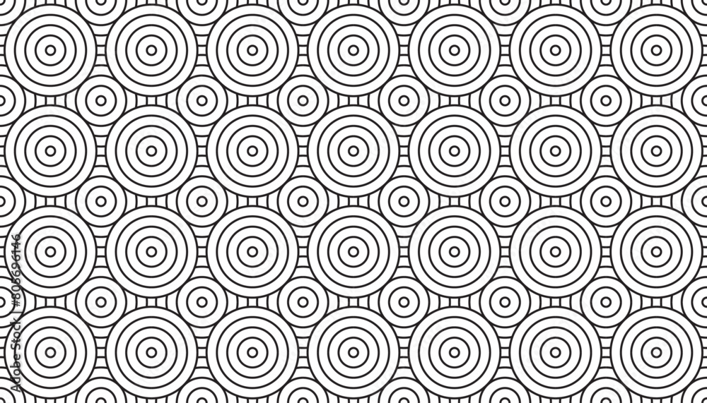 Vector Seamless Circles Geometric Pattern Background