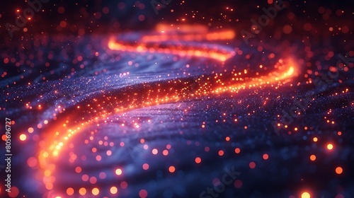 Abstract visualization of data flowing through fiber optic cables, representing high-speed connection.