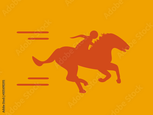 Flat design horse racing vector illustration