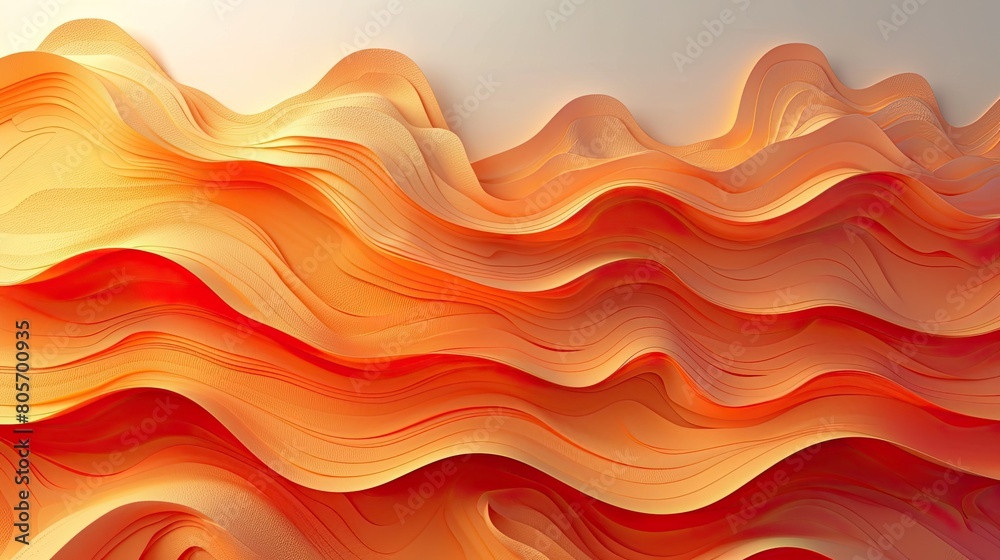 Obraz premium Orange wavy abstract shapes with smooth lines.