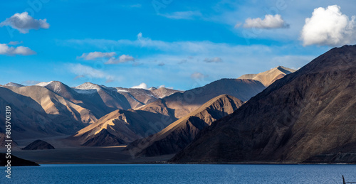 Photography Himalayan mountains in the Shyok River Valley in northern India near the border