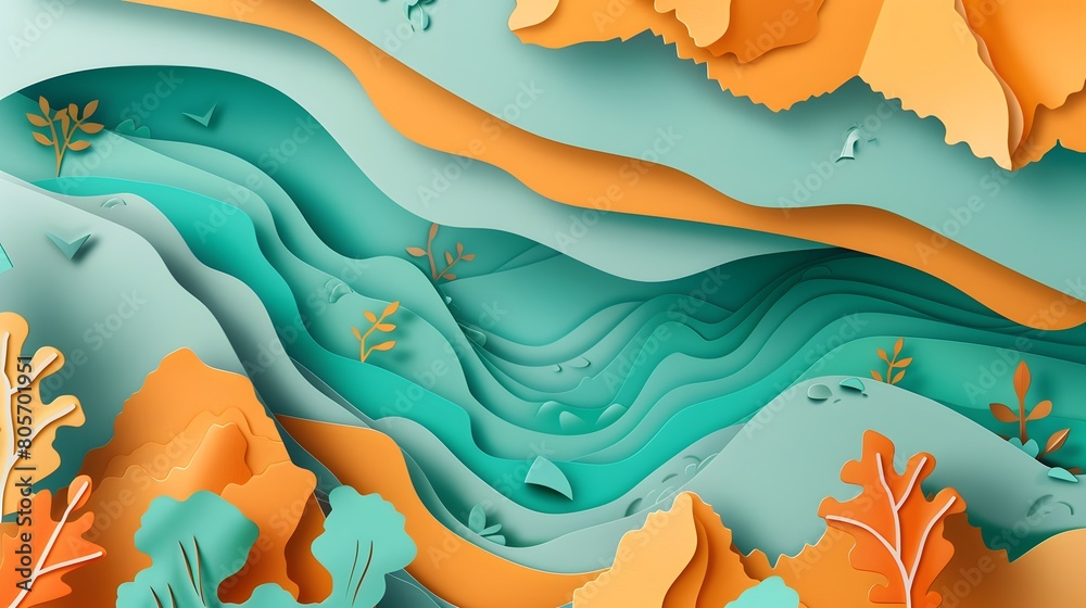 Naklejka premium papercut background