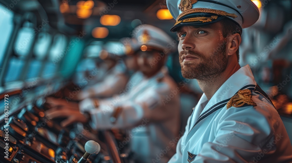 Seamless Vacation Experience: Crew in White Uniforms Navigate and ...