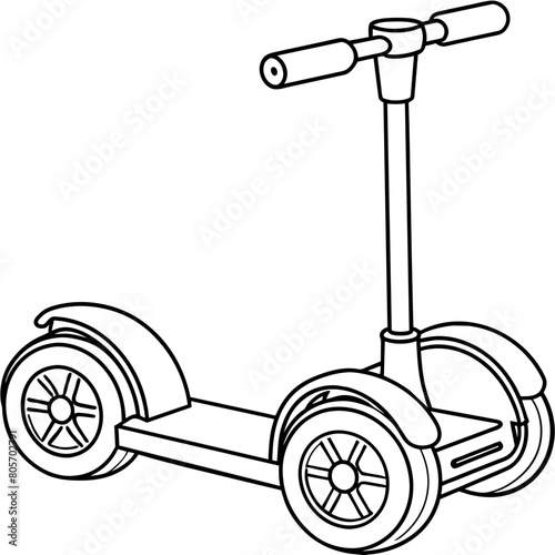 Segway outline illustration digital coloring book page line art drawing