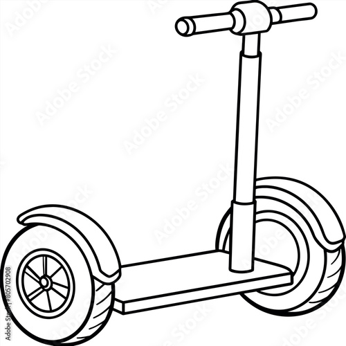 Segway outline illustration digital coloring book page line art drawing