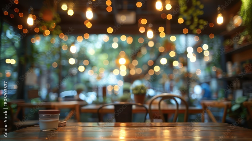 Bokeh Blurred Cafe Scene - Capturing the Ambiance of a Busy Coffee Shop or Restaurant - Perfect for Business Dining