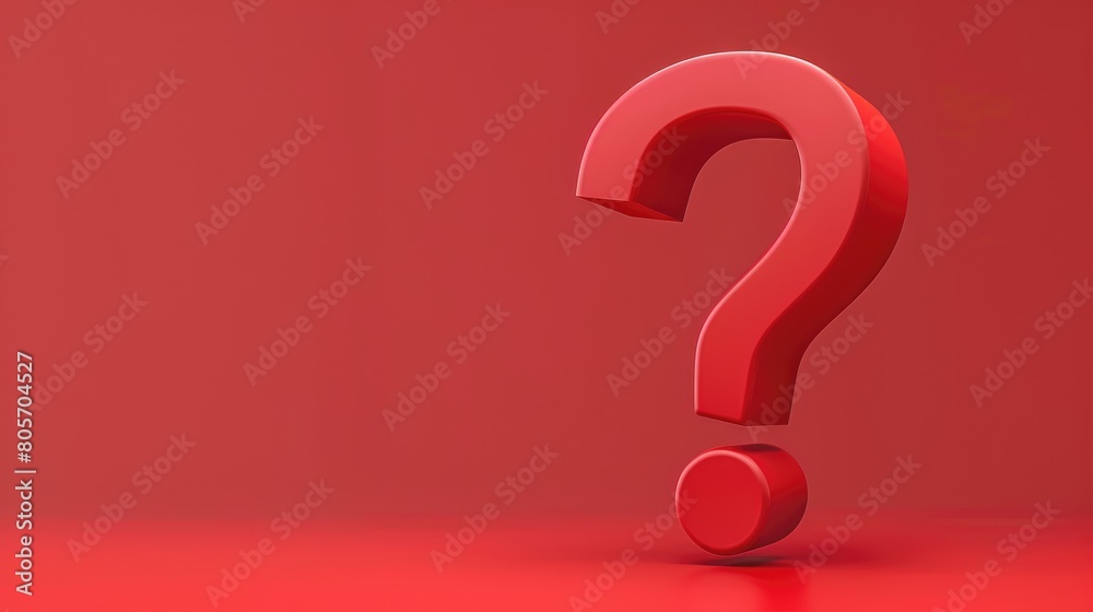Red question mark stands out against red gradient backdrop. Ai Generated Red question mark stands out against red gradient backdrop. Ai Generated