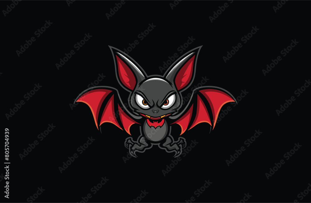 Animal bat vector illustration flat design logo