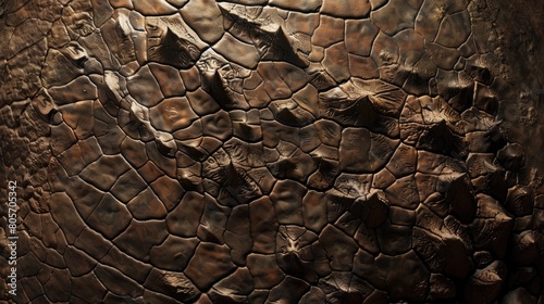 Dinosaur skin texture replicates ancient scales with intricate detail, Ai Generated. photo